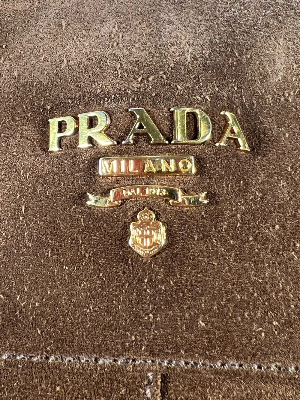 Prada Milano Suede Knee High Riding Boots Brown Logo EU 35 - Picture 8 of 8